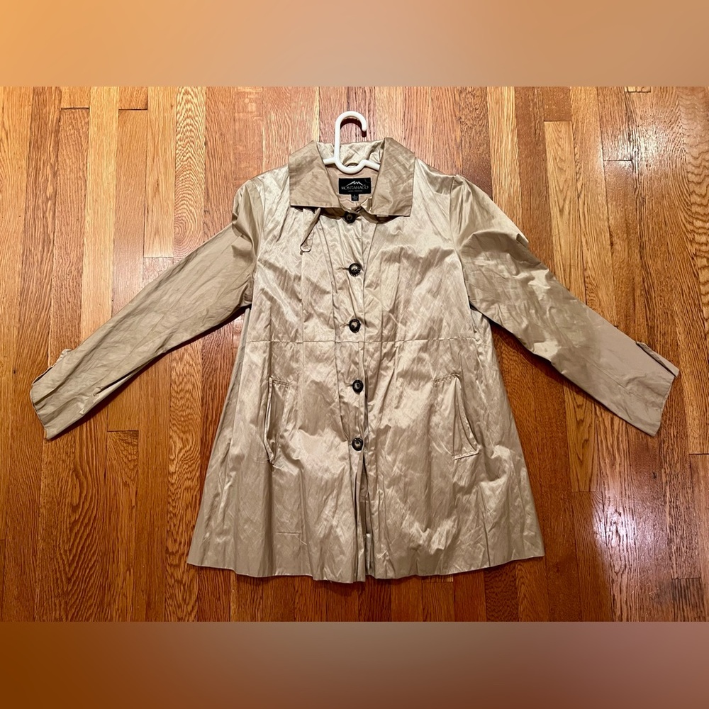 Elegant Champagne Gold Trench Coat